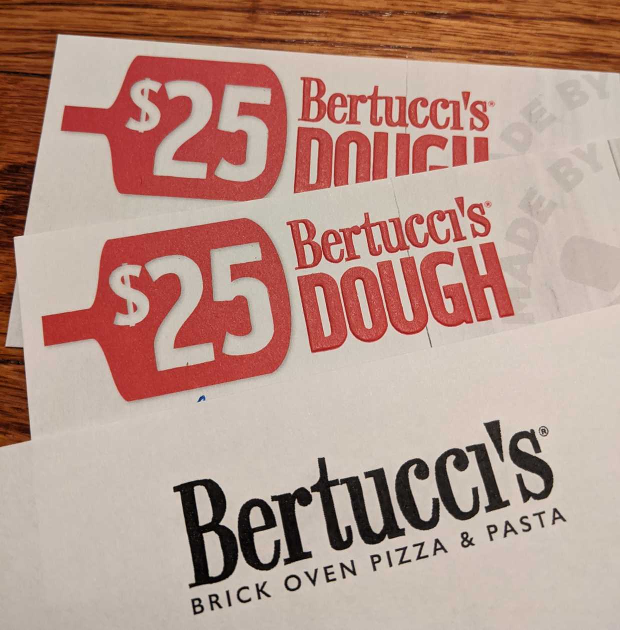 Bertucci s 50 Gift Certificate Dine In Dine Out Bundle AirAuctioneer