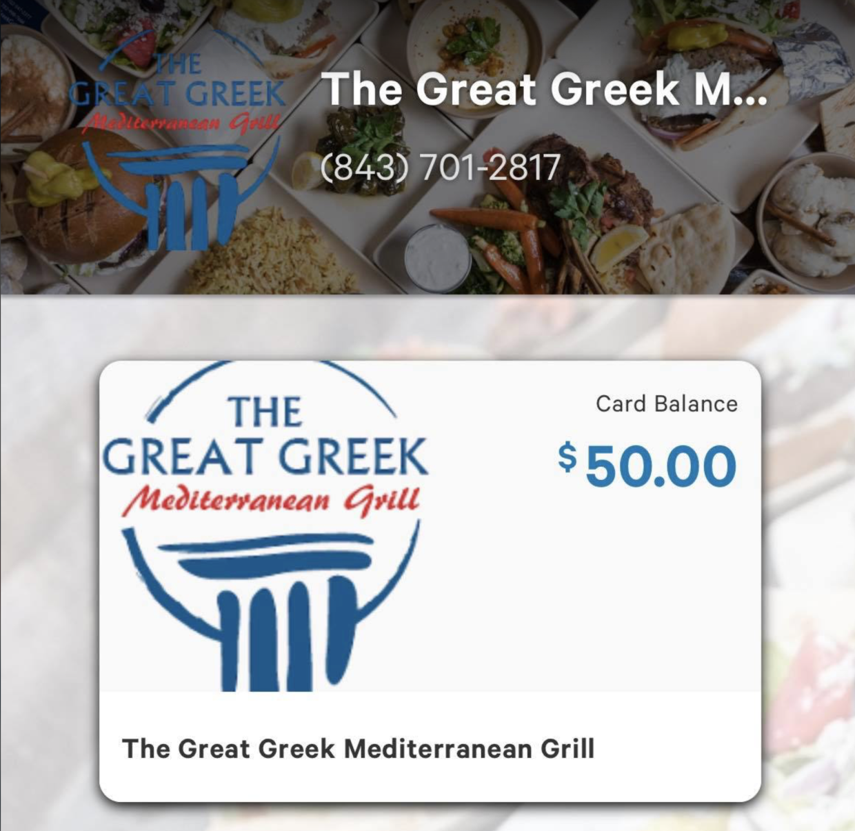 50 Gift Card to The Great Greek Restaurant AirAuctioneer