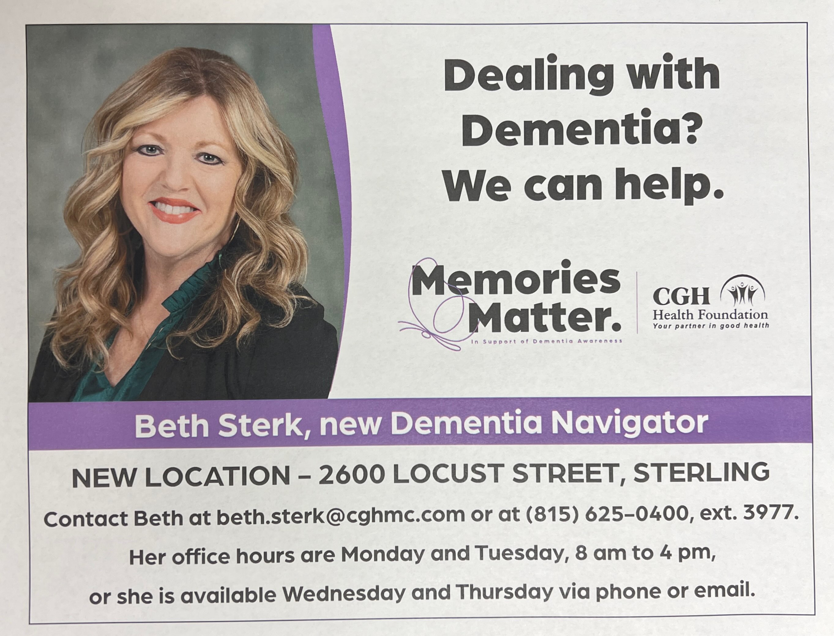 Wish List Item CGH Dementia Navigator position sponsorship