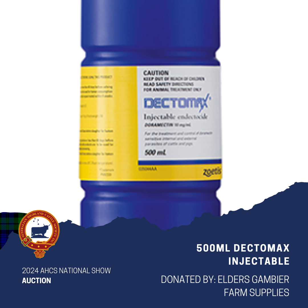 500ml Pack of Dectomax Injectable Donated by Elders Gambier Farm