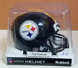 troy polamalu signed mini helmet
