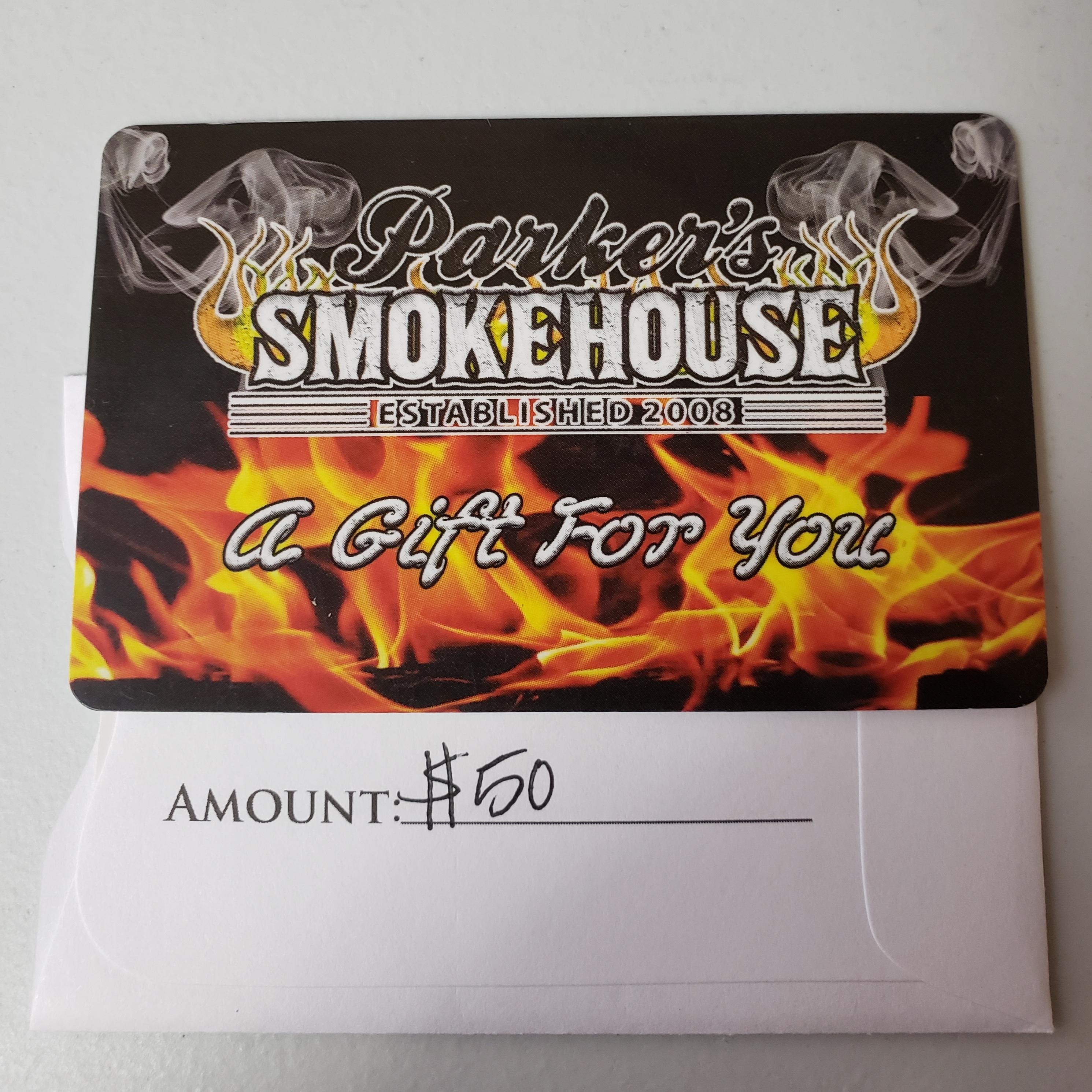 50.00 Gift Card for Parkers Smokehouse AirAuctioneer