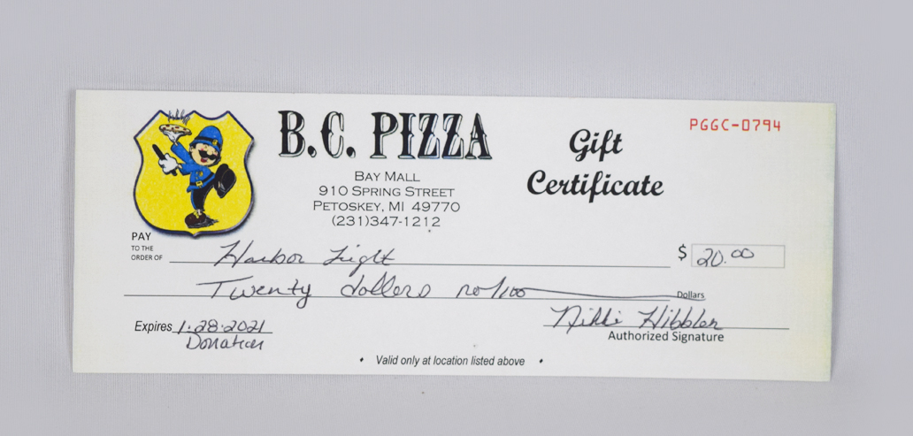 BC Pizza Gift Card AirAuctioneer