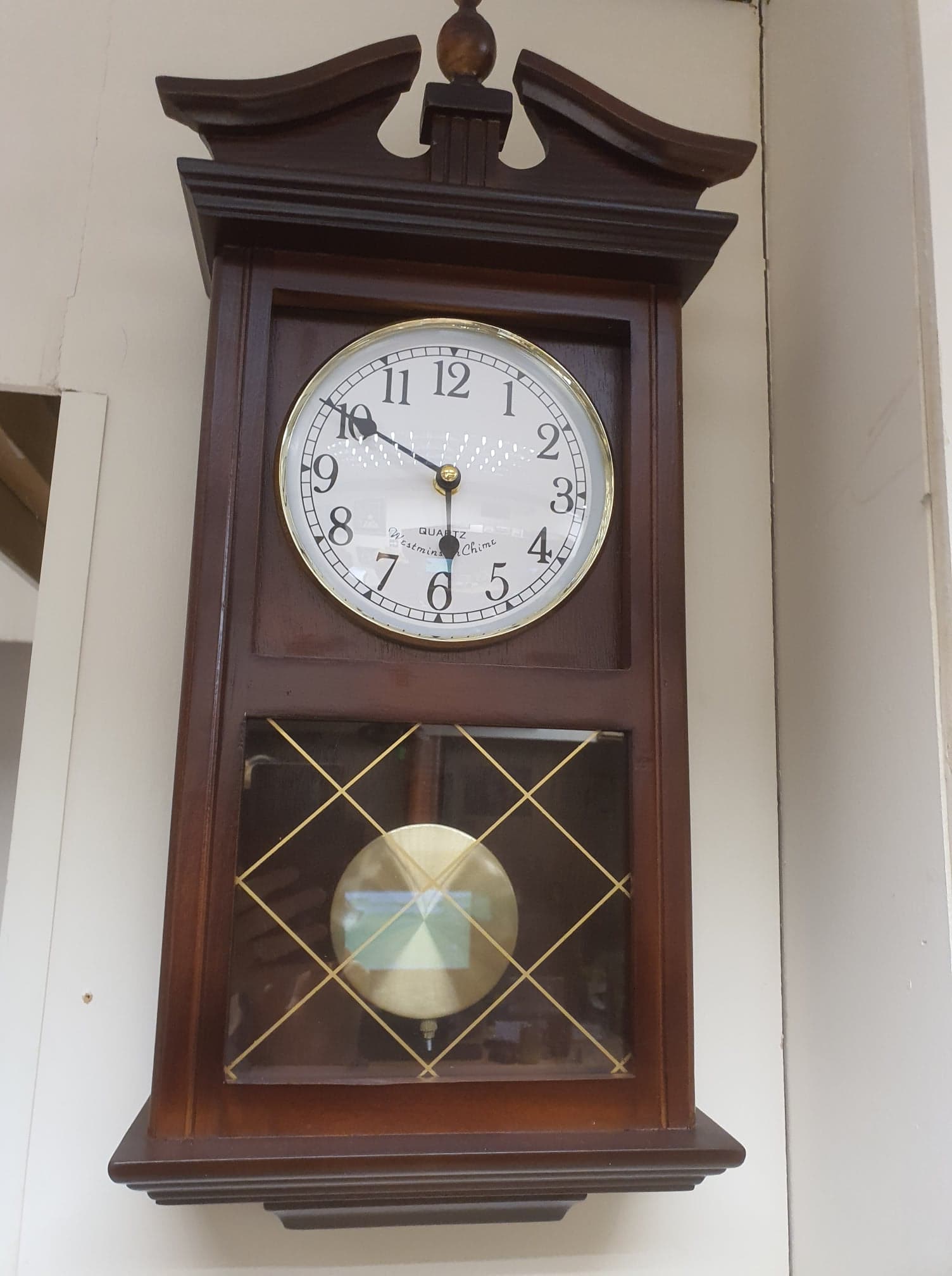 Regulator Pendulum Wall Clock Dark Oak Effect AirAuctioneer