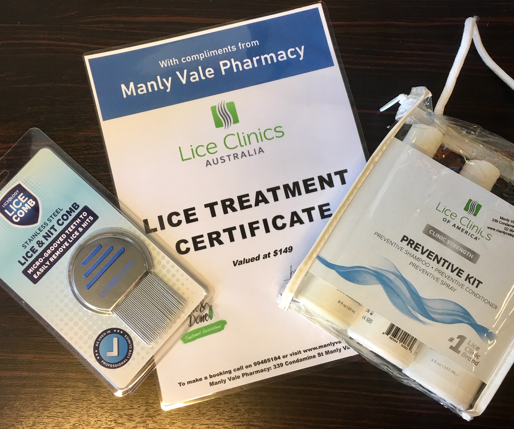 Lice Clinic Treatment + At Home prevention and treatment kit. Donated