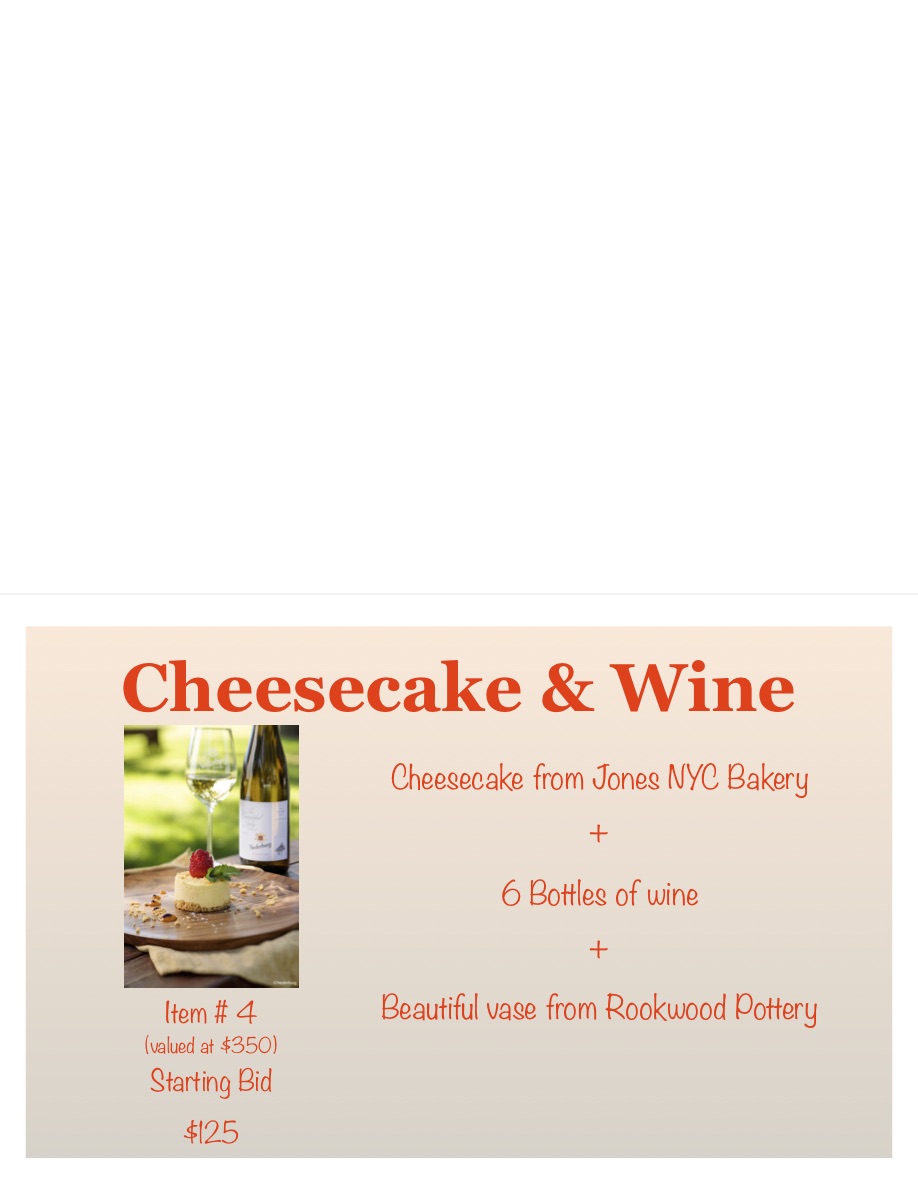 Cheesecake & Wine AirAuctioneer