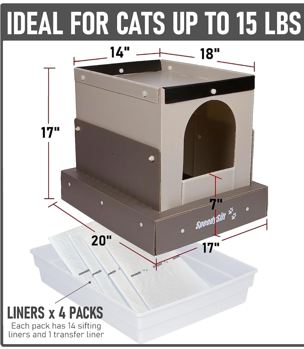 SpeedySift Hooded Cat Litter Box Starter Kit AirAuctioneer